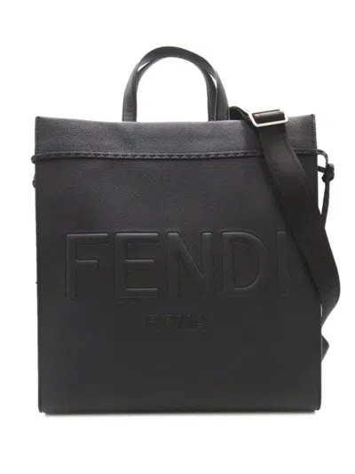 Pre-owned Fendi 2010-2023 Medium Roma Go To Shopper Satchel In Black