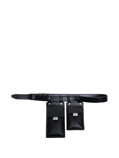 Pre-owned Fendi 2010-2024 Leather Belt Bag In Black