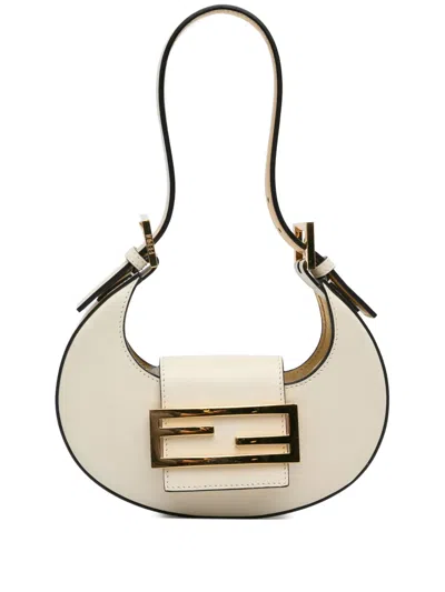 Pre-owned Fendi 2010-2024 Mini Leather Cookie Hobo Bag In White