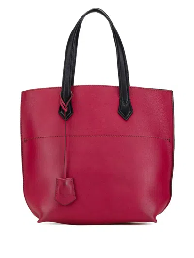 Pre-owned Fendi 2010-2024 Small Leather All In Shopping Tote Bag In Red