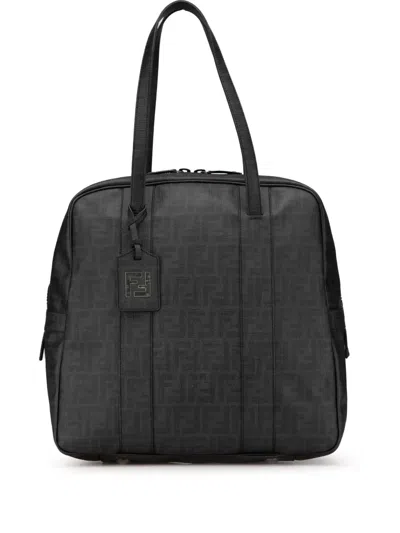 Pre-owned Fendi 2010-2024 Zucca Coated Canvas Handbag In Gray