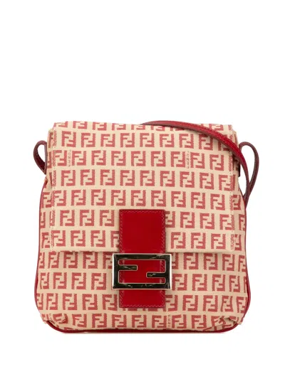 Pre-owned Fendi 2010-2024 Zucchino Canvas Crossbody Bag In Brown