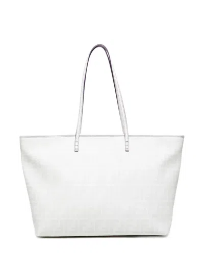 Pre-owned Fendi 2010-2024 Zucchino Tote Bag In White