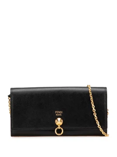 Pre-owned Fendi 2010-2025 By The Way Leather Wallet On Chain Crossbody Bag
