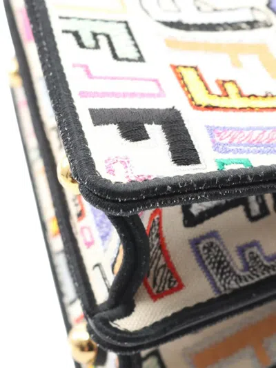 Pre-owned Fendi 2010-2025 Chinese Valentines Day Micro Zucca Embroidered Canvas Peekaboo Iseeu Satchel In Brown