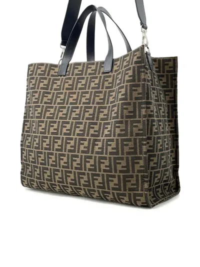 Pre-owned Fendi 2010-2025 Frgmt Pokemon Zucca Canvas Shopper Tote Satchel In Brown