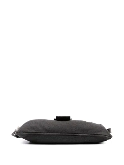 Pre-owned Fendi 2010-2025 Jersey Baguette Crossbody Bag In Gray