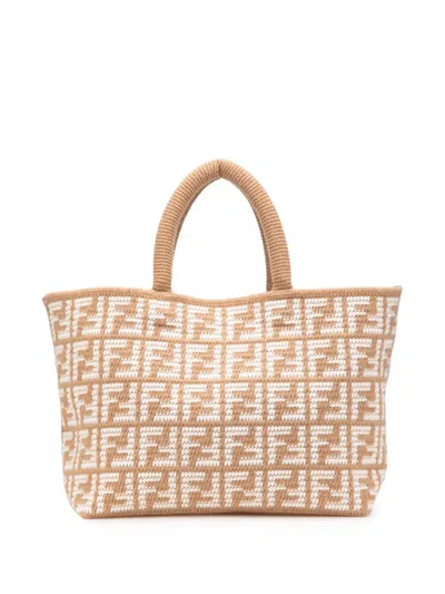 Pre-owned Fendi 2010-2025 Large Zucca Cashmere Shopper Tote Bag