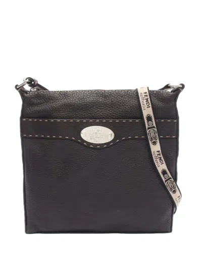 Pre-owned Fendi 2010-2025 Leather Selleria Crossbody Bag In Brown