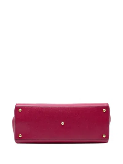 Pre-owned Fendi 2010-2025 Medium Leather 2jours Satchel In Red