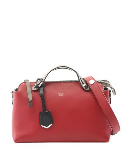 Pre-owned Fendi 2010-2025 Medium Leather By The Way Satchel In Red