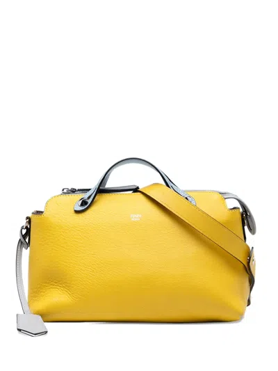 Pre-owned Fendi 2010-2025 Medium Leather By The Way Satchel In Yellow