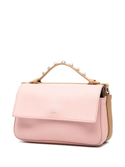 Pre-owned Fendi 2010-2025 Micro Leather Hypnoteyes Double Baguette Satchel In Pink