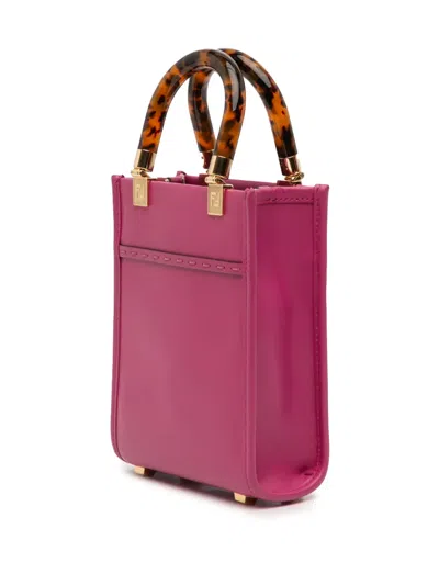 Pre-owned Fendi 2010-2025 Mini Leather Sunshine Shopper Tote Satchel In Pink