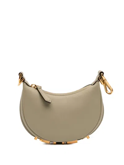Pre-owned Fendi 2010-2025 Nano Leather Graphy Hobo Bag In Green