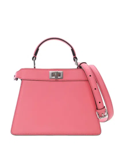 Pre-owned Fendi 2010-2025 Petite Leather Peekaboo Iseeu Satchel In Pink