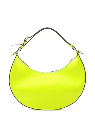 Pre-owned Fendi 2010-2025 Small Vitello Grace Matte Graphy Hobo Bag In Yellow