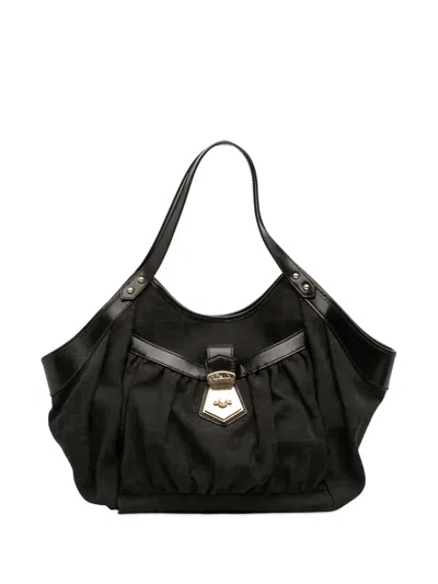Pre-owned Fendi 2010-2025 Zucca Canvas Chef Tote Bag In Black