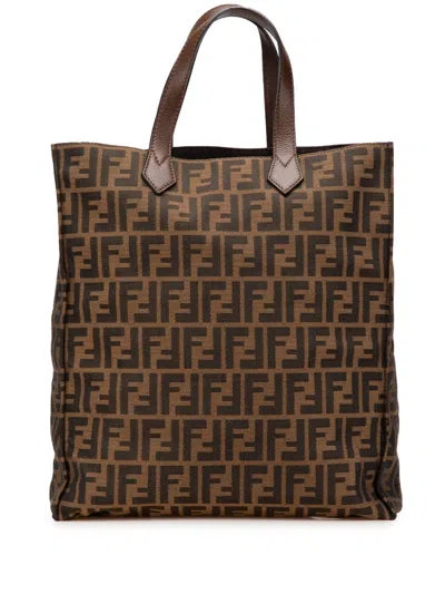 Pre-owned Fendi 2010-2025 Zucca Canvas Shopping Tote Bag