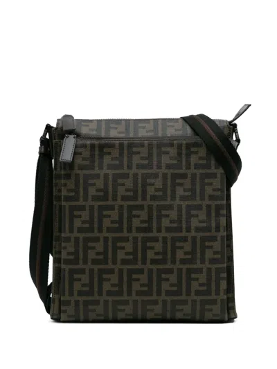 Pre-owned Fendi 2010-2025 Zucca Coated Canvas Crossbody Bag In Brown