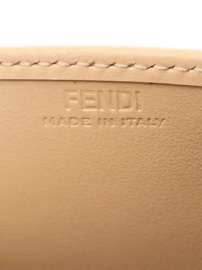 Pre-owned Fendi 2010-2025 Zucca Coated Canvas Flower Bouquet Roma Continental Wallet With Chain Crossbody Bag In Brown
