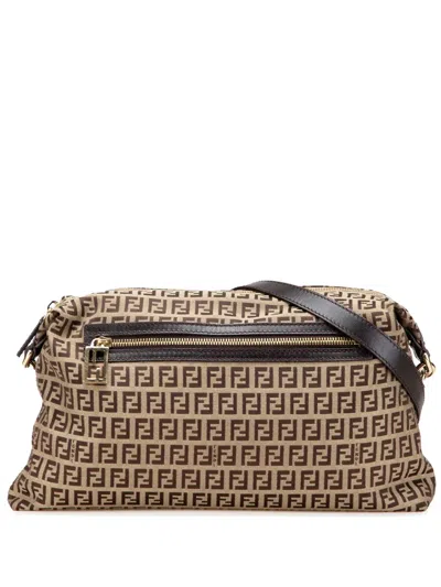 Pre-owned Fendi 2010-2025 Zucchino Canvas Crossbody Bag