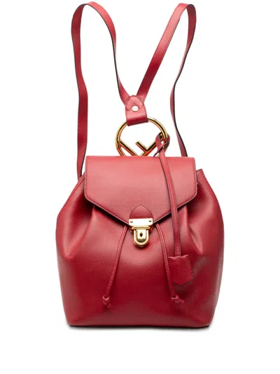 Pre-owned Fendi 2010-2026 Leather F Is  Backpack In Red