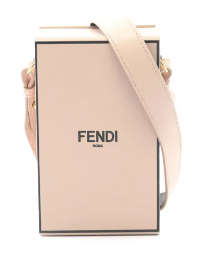 Pre-owned Fendi 2010-2026 Leather Vertical Box Crossbody Bag In Pink