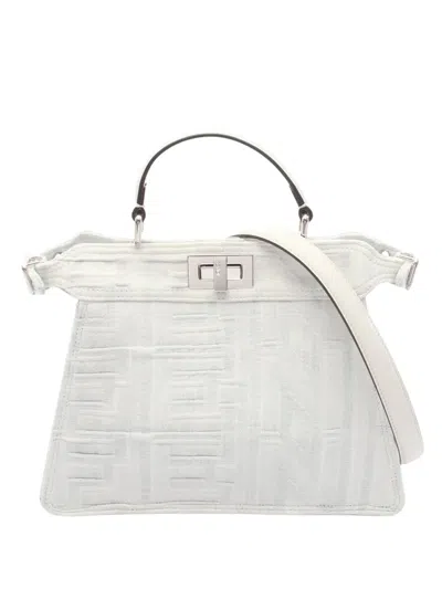 Pre-owned Fendi 2010-2026 Marc Jacobs Small Denim Peekaboo Iseeu Satchel In Blue