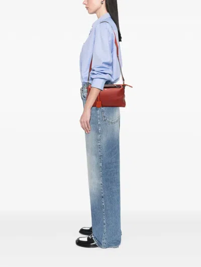 Pre-owned Fendi 2010-2026 Medium Bicolor Leather By The Way Satchel In Orange