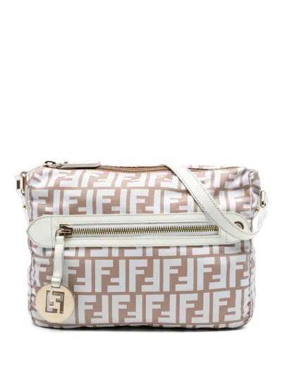 Pre-owned Fendi 2010-2026 Zucca Canvas Crossbody Bag In Brown