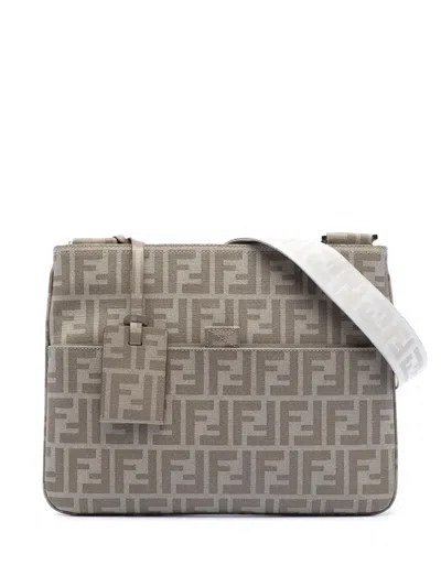 Pre-owned Fendi 2010-2026 Zucca Coated Canvas Crossbody Bag In Brown