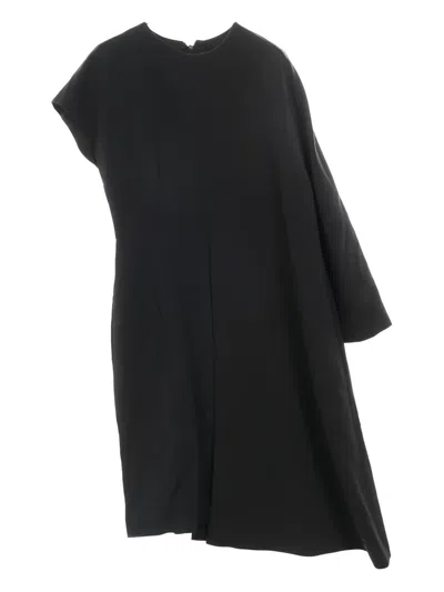 Pre-owned Fendi 2010's Asymmetry Deformation Dress In Black
