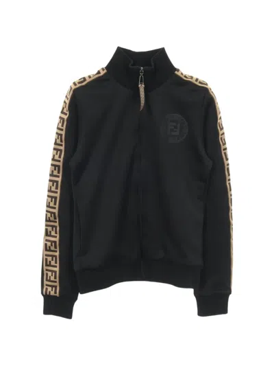 Pre-owned Fendi 2010 Logo Track Jacket In Black