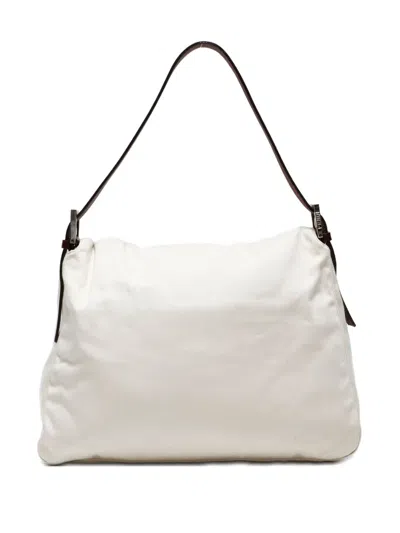 Pre-owned Fendi 2010 Medium Mamma Tote Bag In White