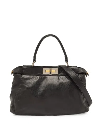 Pre-owned Fendi 2010 Medium Peekaboo Shoulder Bag In Black