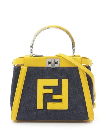 Pre-owned Fendi 2010 Mini Peekaboo Bag In Blue