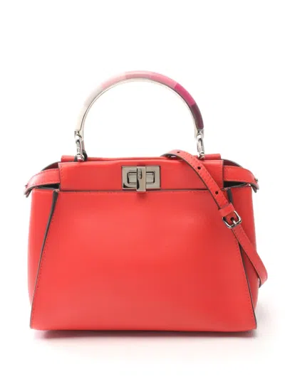 Pre-owned Fendi 2010 Peekaboo Iconic Handbag In Red