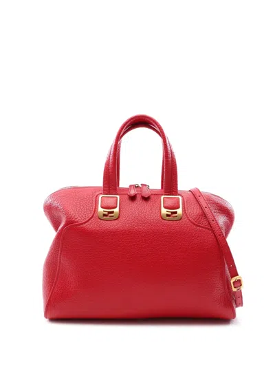Pre-owned Fendi 2010-2011 Large Leather Chameleon Satchel In Red