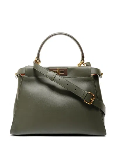 Pre-owned Fendi 2010-2020 Peekaboo Tote Bag In Green