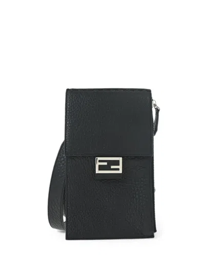 Pre-owned Fendi 2010-2020s Ff Logo Crossbody Bag In Black