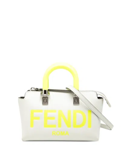 Pre-owned Fendi 2010-2025 Mini Leather By The Way Roma Satchel In White