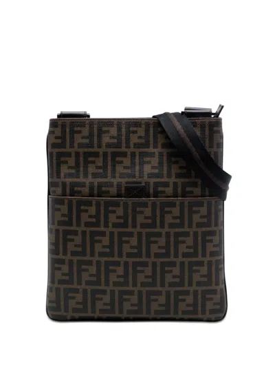 Pre-owned Fendi 2010-2025 Zucca Spalmati Crossbody Bag In Brown