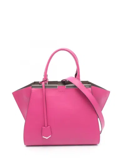 Pre-owned Fendi 2010-2026 Medium Calfskin 3jours Satchel In Purple