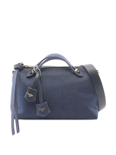 Pre-owned Fendi 2010-2026 Medium Denim By The Way Soft Satchel In Blue