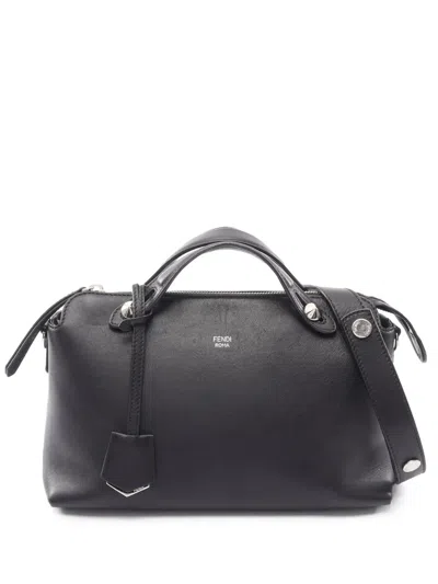 Pre-owned Fendi 2010-2026 Medium Leather By The Way Satchel In Black