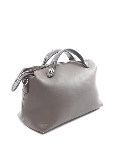 Pre-owned Fendi 2010-2026 Medium Leather By The Way Satchel In Grey