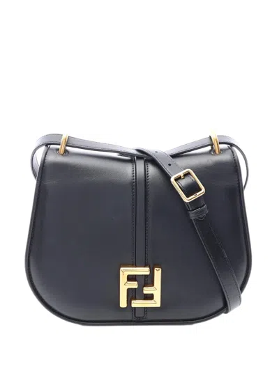 Pre-owned Fendi 2010-2026 Medium Leather Come On Crossbody Bag In Black