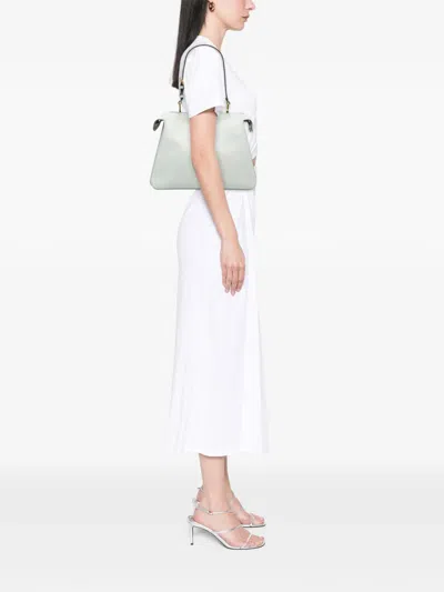 Pre-owned Fendi 2010-2026 Medium Leather Peekaboo Soft Shoulder Bag In Grey