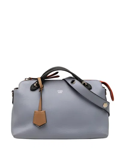Pre-owned Fendi 2010-2026 Medium Tricolor Leather By The Way Satchel In Purple